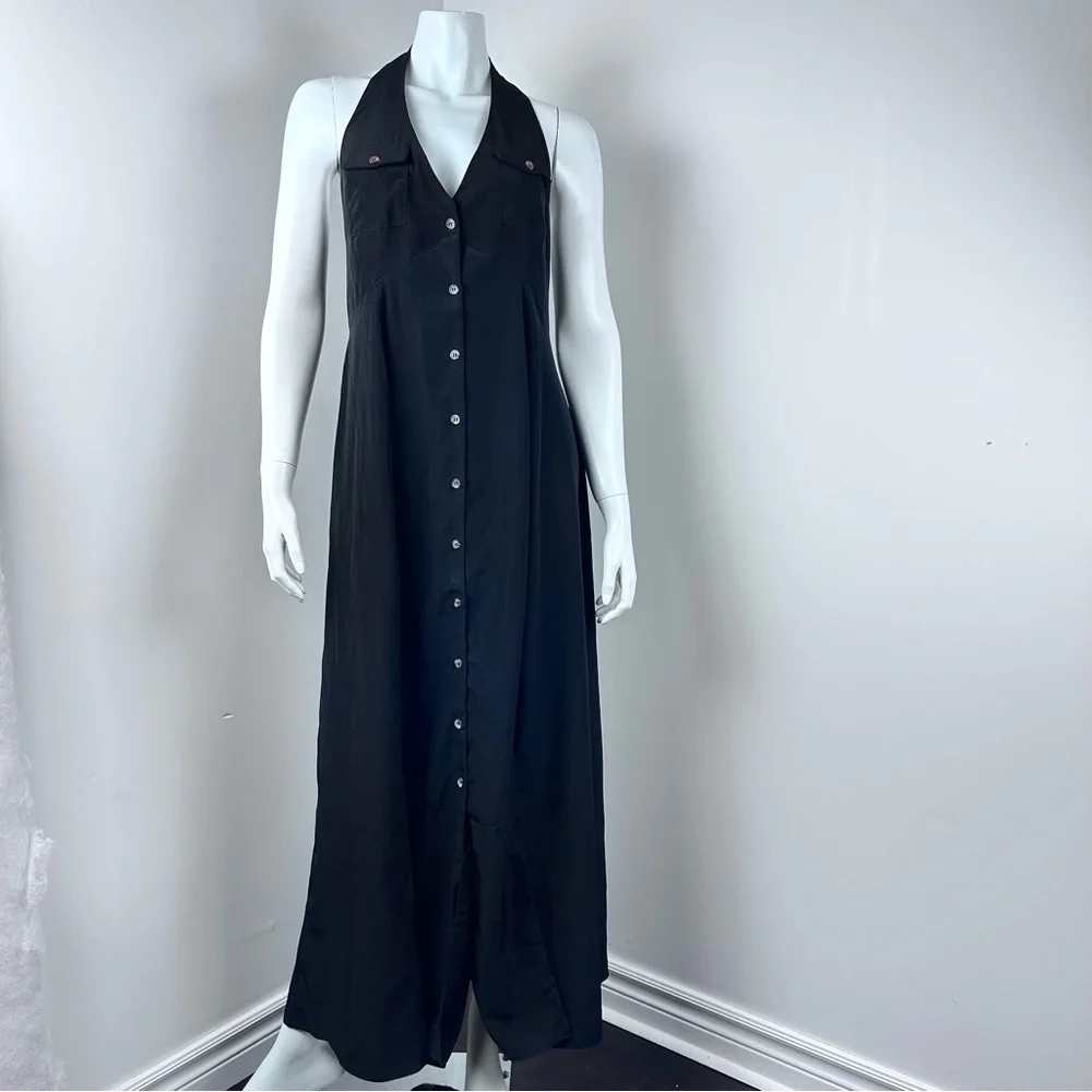 ASOS Halter Button-Front Maxi Dress Size 8 - Picture 3 of 10